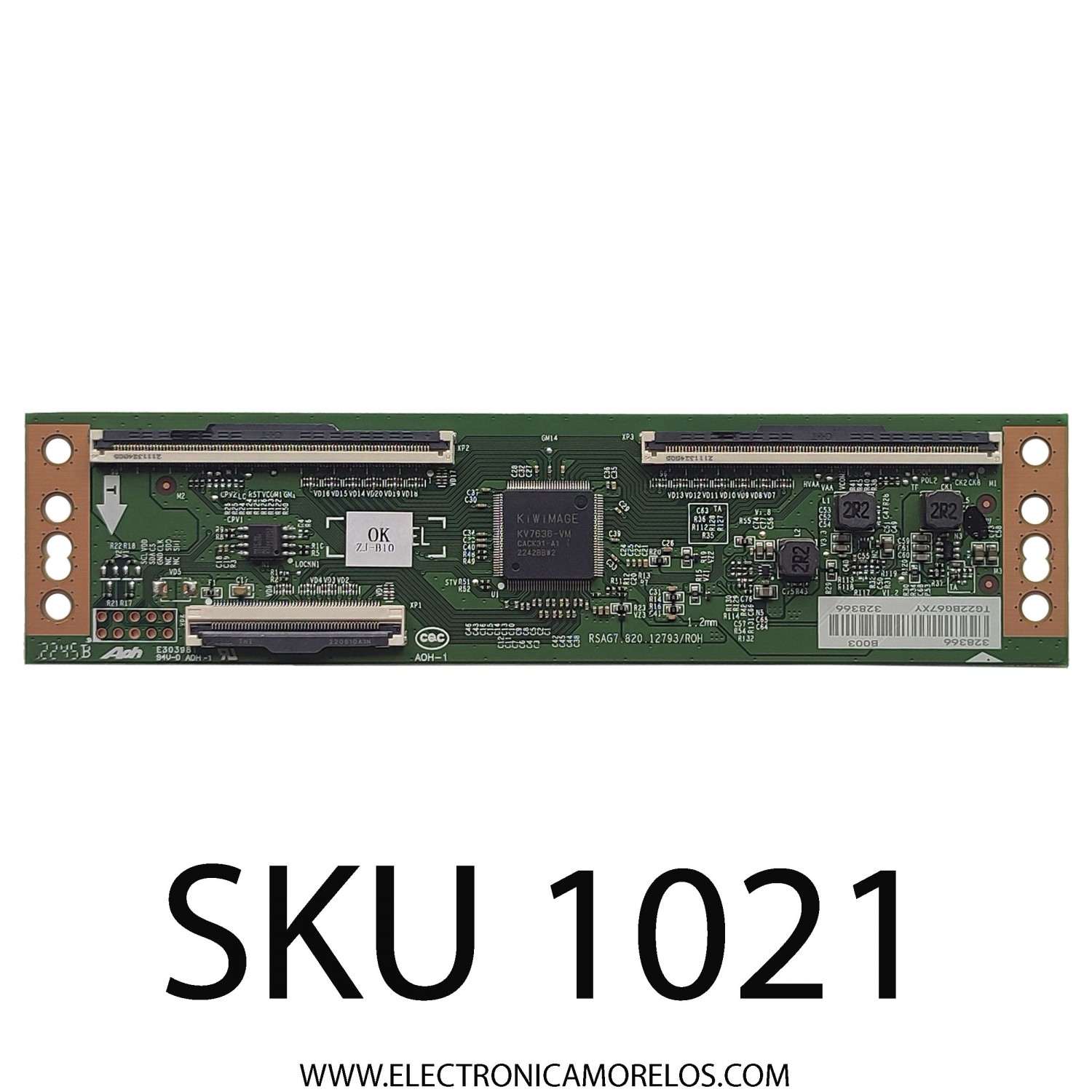 T-CON PARA TV HISENSE ORIGINAL / NUMERO DE PARTE 328366 / RSAG7.820.12793/ROH / PANEL HD580X1U93-TAL5 / HD580Y1U92-TAL2 / DISPLAY CV580U1-T01 REV:02 / MODELO 58R6E3 / 58A6KV / 58A6KV 58A51HUV